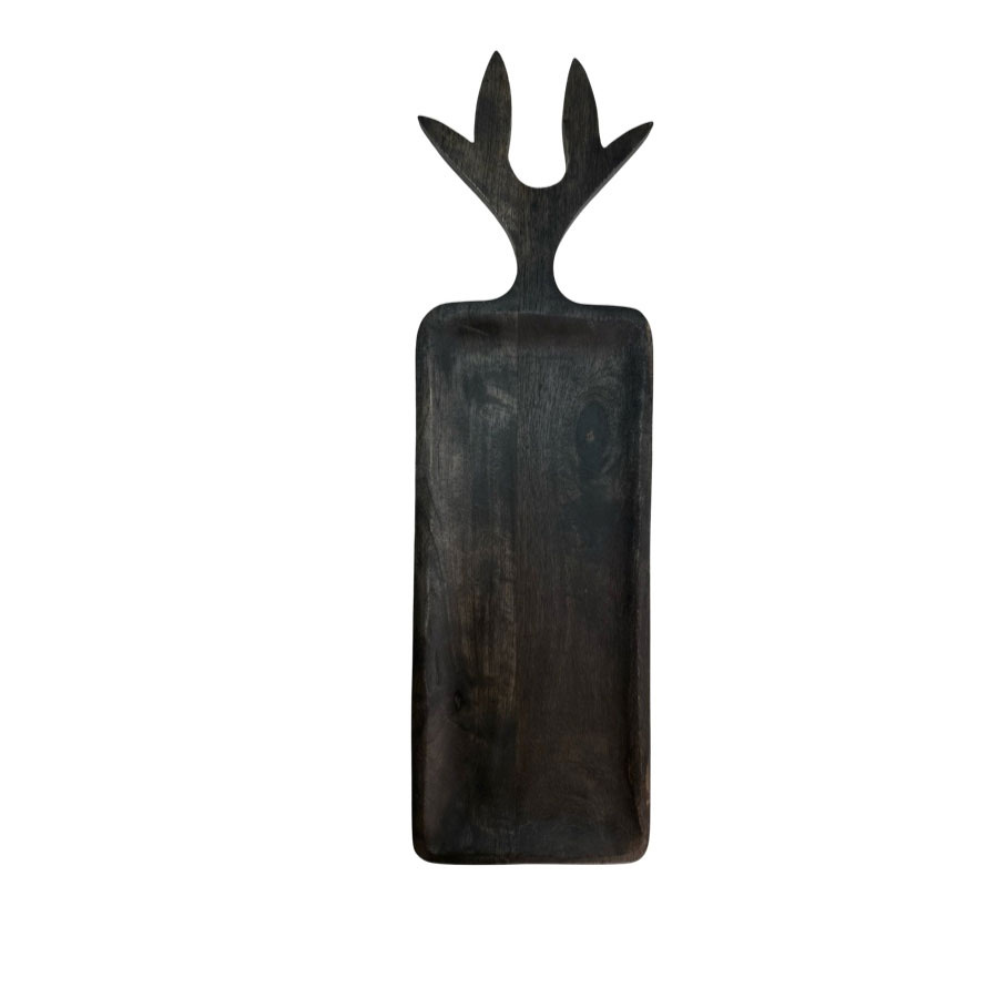 WOODY PLATTER DEER BLACK L