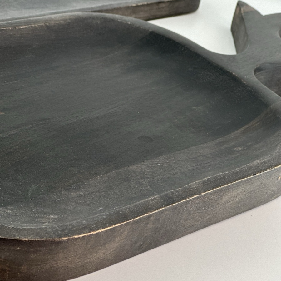 WOODY PLATTER DEER BLACK L