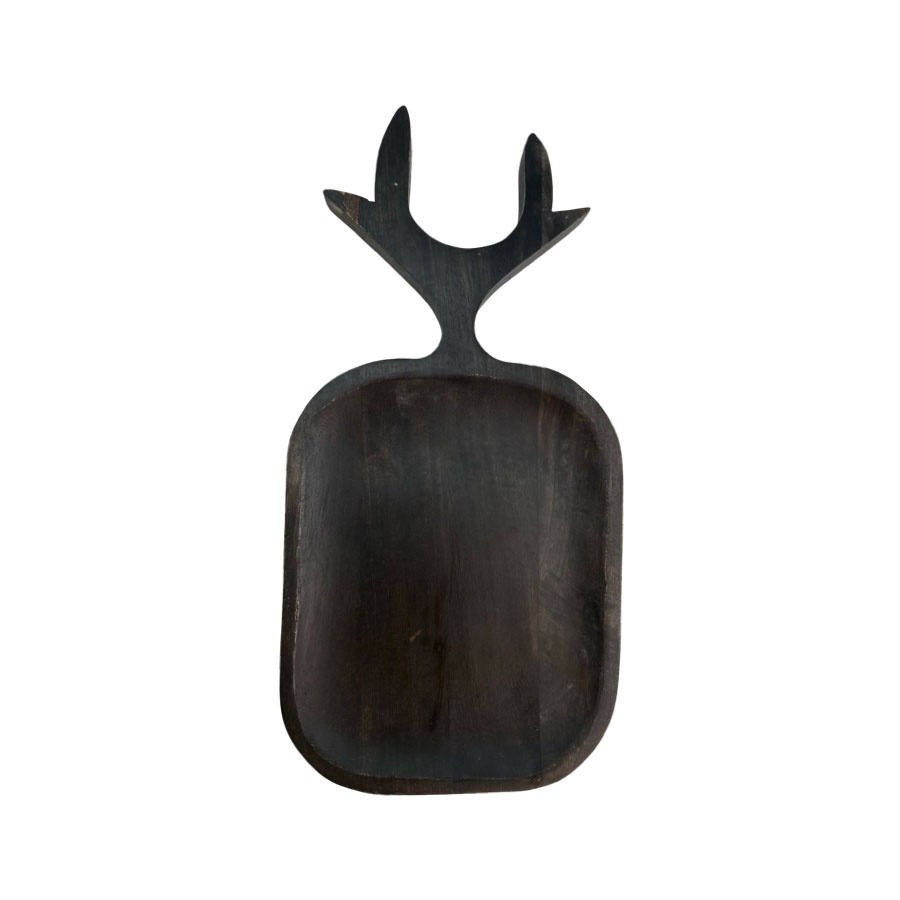 WOODY PLATTER DEER BLACK S