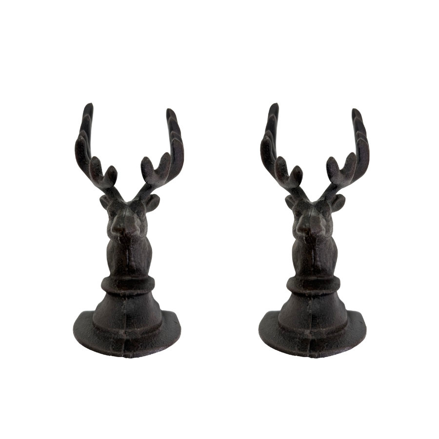 DECORATION REINDEER HEAD RUSTIC 2set