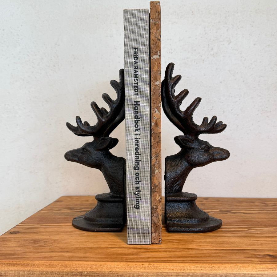 BOOK END REINDEER HEAD RUSTIC 2set