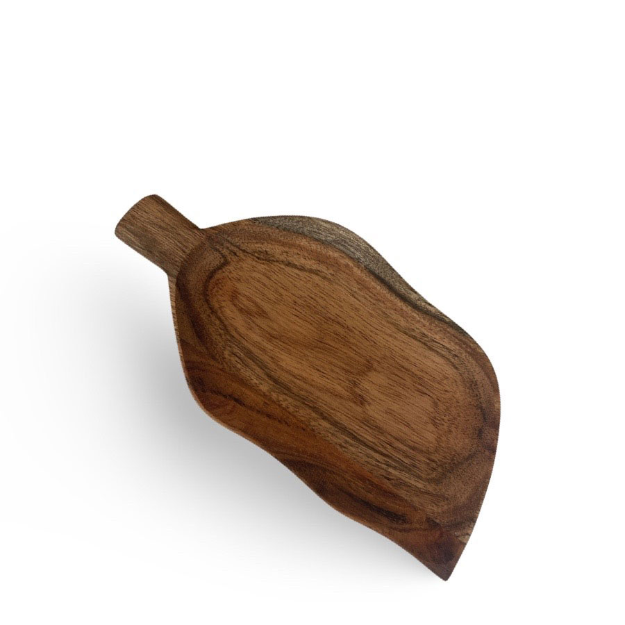 WOODY SERVING PLATE LEAF 2