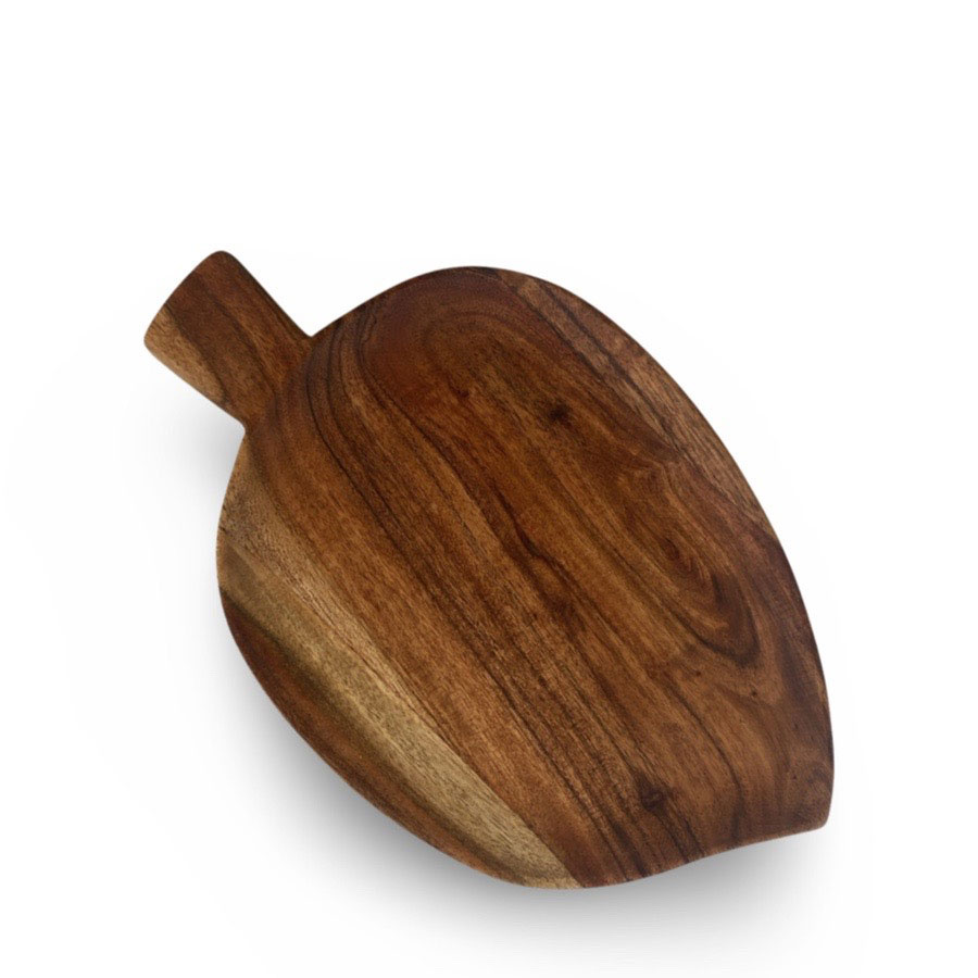 WOODY SERVING PLATE LEAF 1