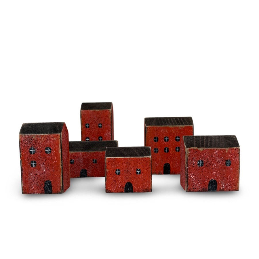 DECORATION STREET SET of 6 RED
