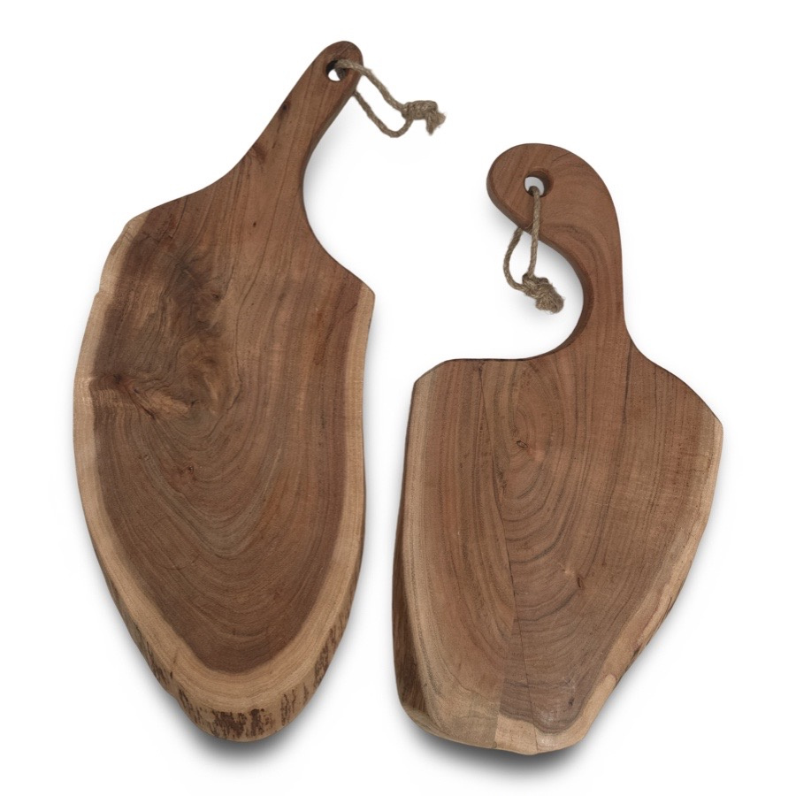 WOODY CHOPPING BOARD HEAVY RAW L