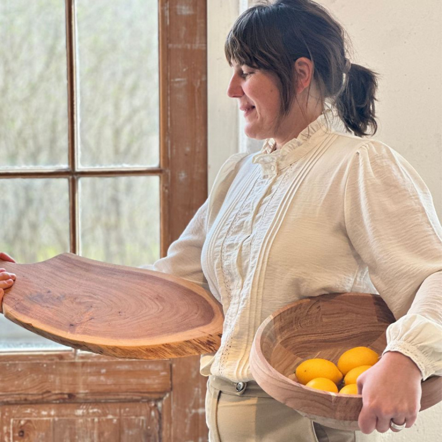 WOODY CHOPPING BOARD HEAVY RAW L