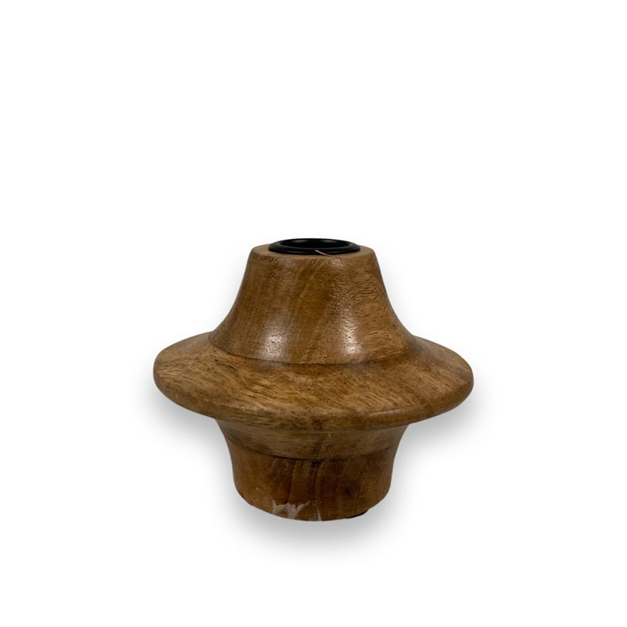 CANDLE HOLDER LIGNUM LIGHT BURNT