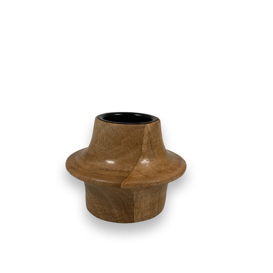 CANDLE HOLDER LIGNUM TEA LIGHT BURNT