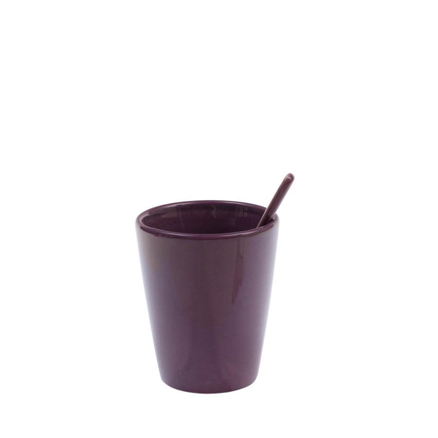 MUG WITH SPOON LARGE PURPLE