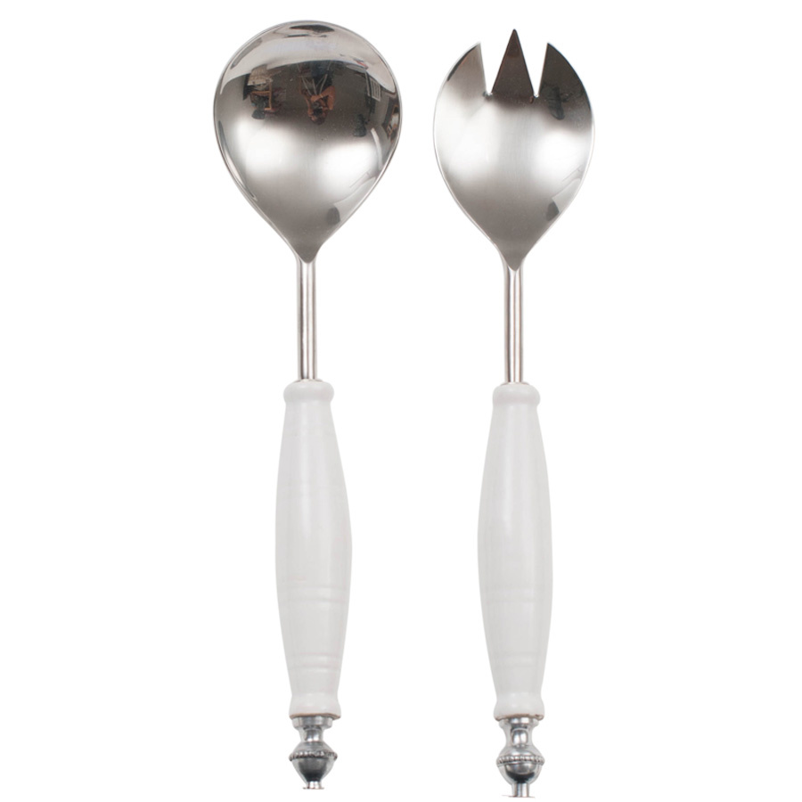 SALAD SERVERS PLOCKA WHITE