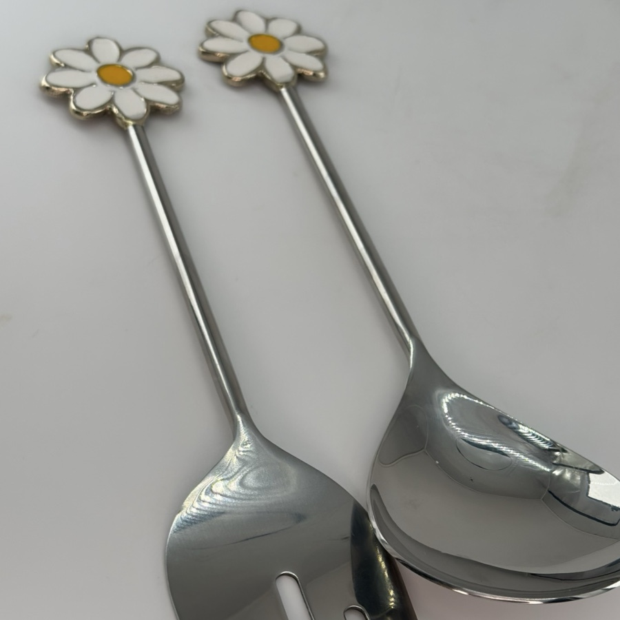 SALAD SERVERS FLOWER