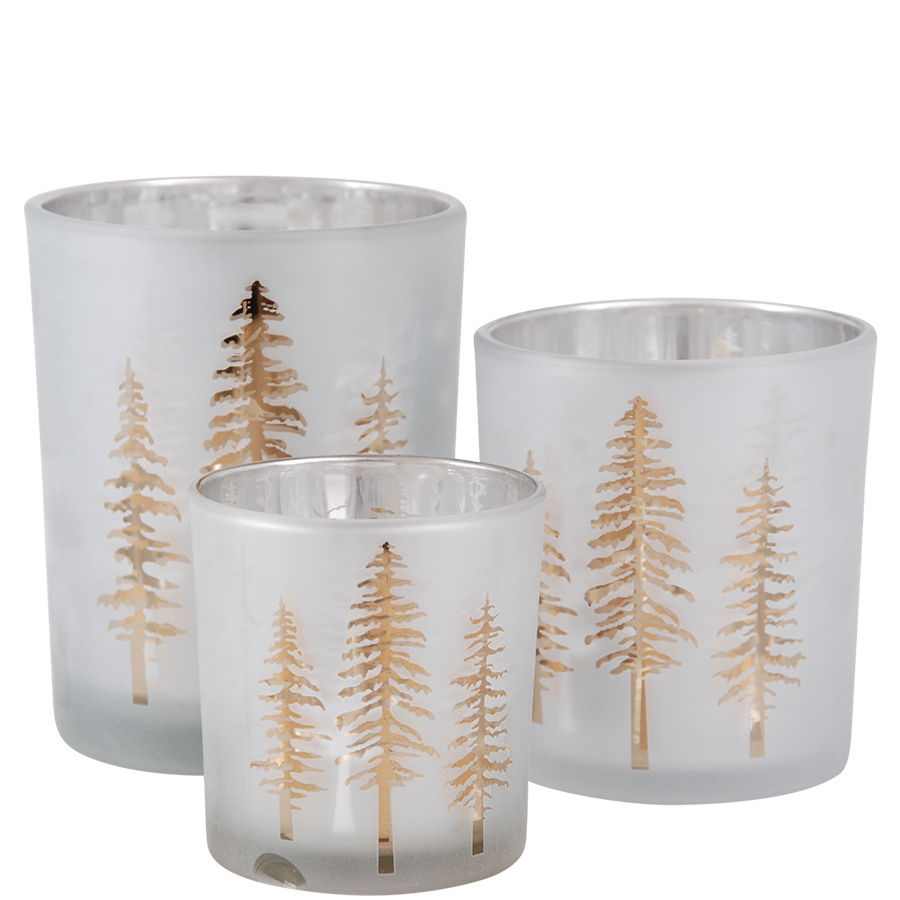 CANDLE HOLDER WOODY LARGE GOLD