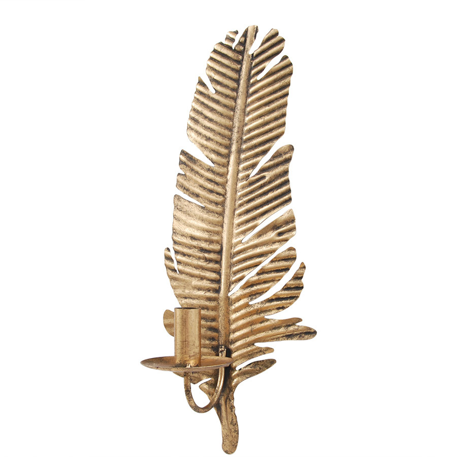 CANDLEHOLDER GOLDEN FEATHER