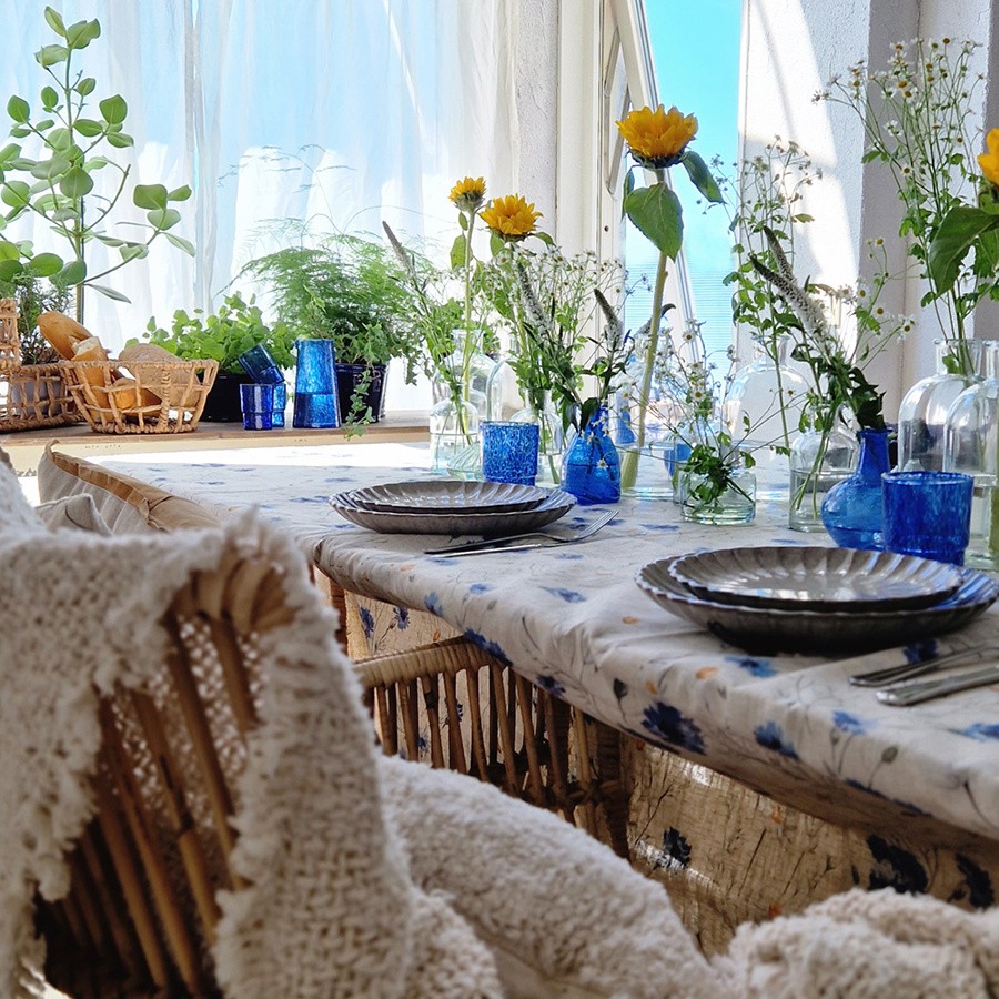 VASE MARIBELLE nr3 BLUE RECYCLED GLASS