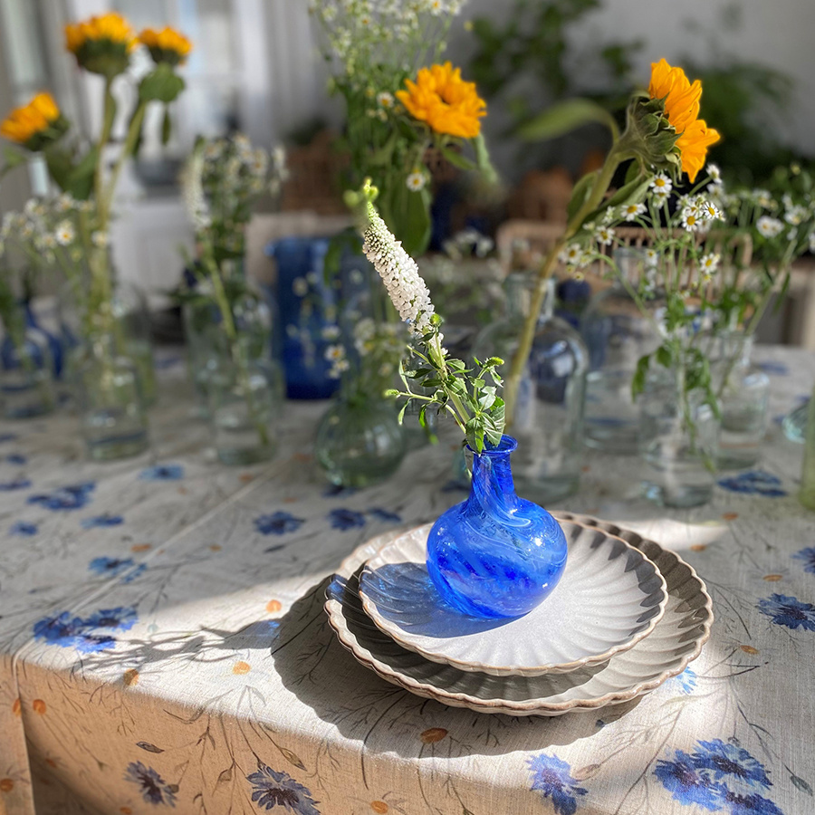 VASE MARIBELLE nr3 BLUE RECYCLED GLASS