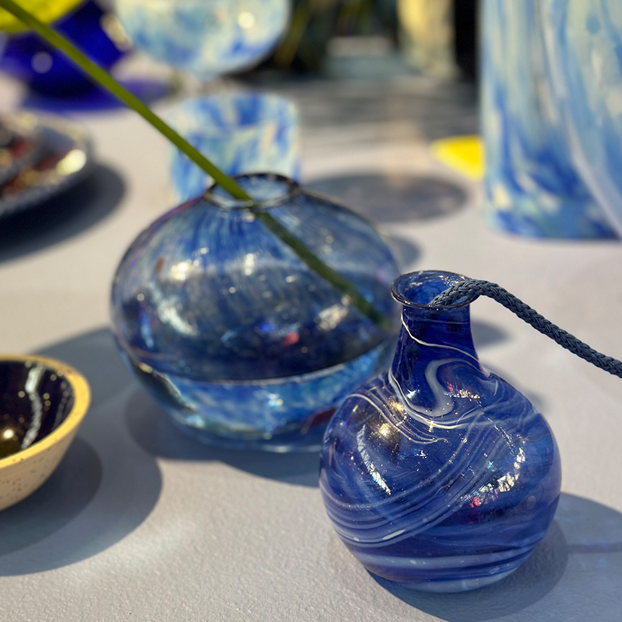 VASE MARIBELLE nr3 BLUE RECYCLED GLASS