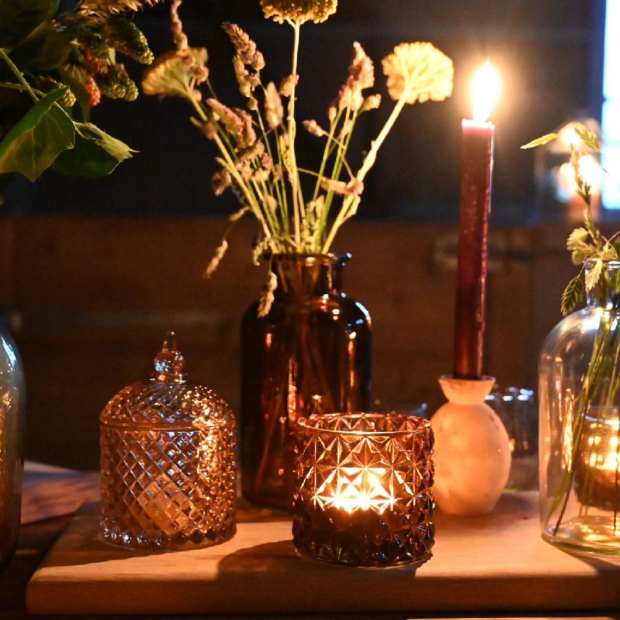 CANDLE HOLDER EMMA LARGE BROWN