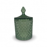 JAR CRYSTAL FLAT GREEN SMALL JAR CRYSTAL FLAT GREEN SMALL