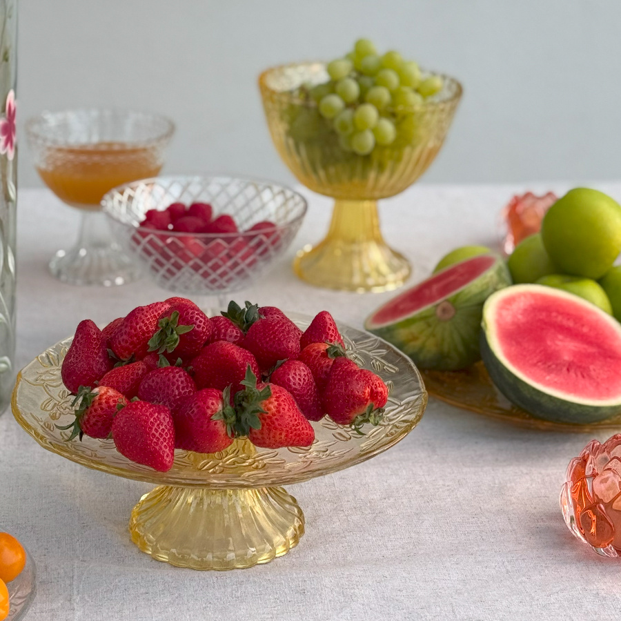 CAKE PLATE BRANCHES YELLOW M