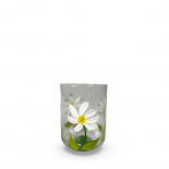 HANDPAINTED GLASS BLOOMY WHITE HANDPAINTED GLASS BLOOMY WHITE