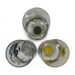 HANDPAINTED GLASS BLOOMY WHITE HANDPAINTED GLASS BLOOMY WHITE