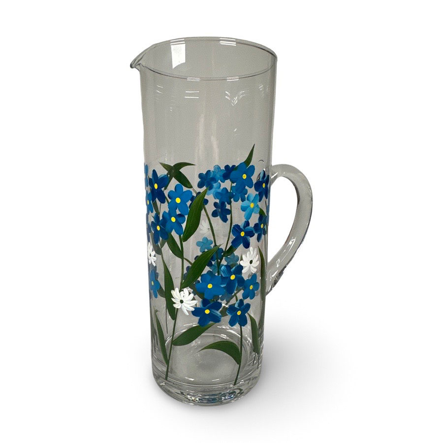 HANDPAINTED JUG BLOOMY BLUE