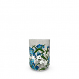 HANDPAINTED GLASS BLOOMY BLUE HANDPAINTED GLASS BLOOMY BLUE