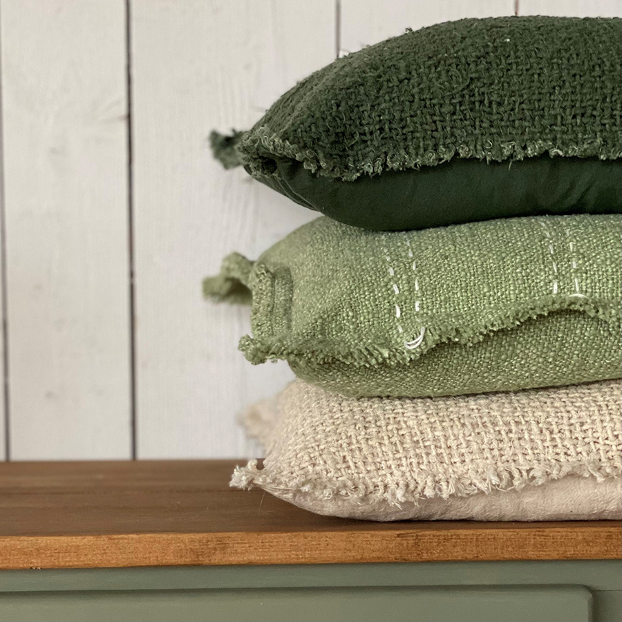 CUSHION COVER FRAYE NATURAL