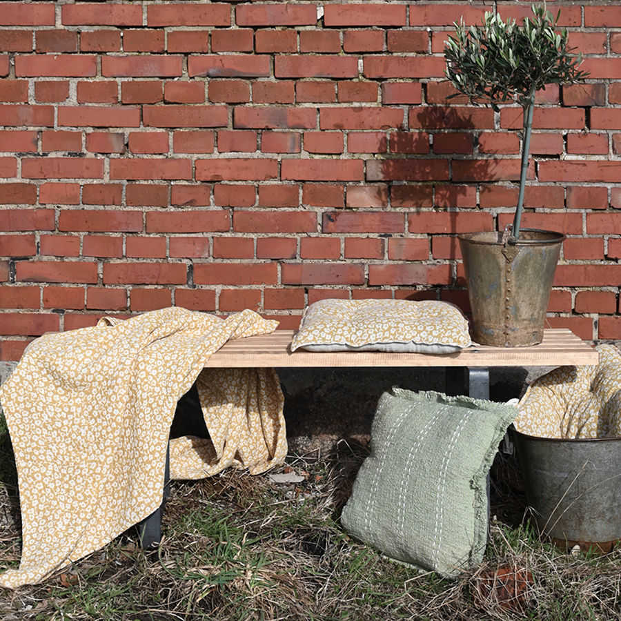 CUSHION COVER KANTHA STRIPES GREEN