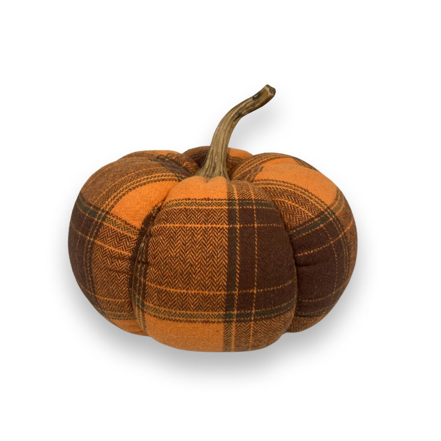DECORATION PUMPKIN CHECKERS ORANGE