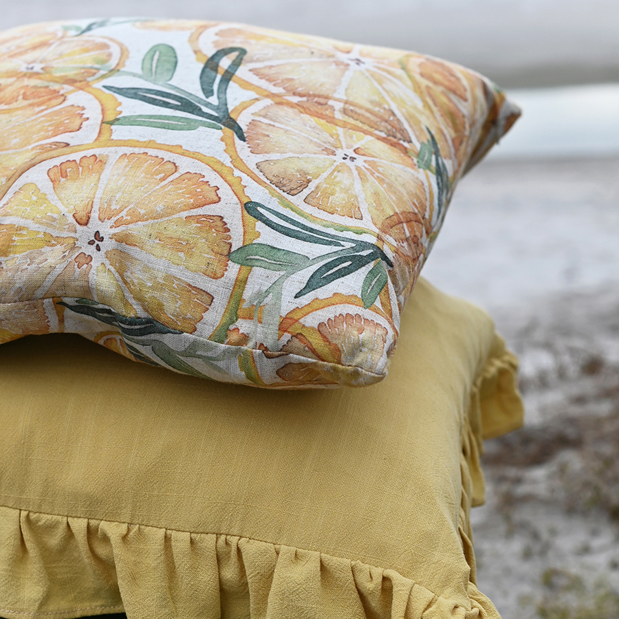 CUSHION COVER FLOUNCE OCRA