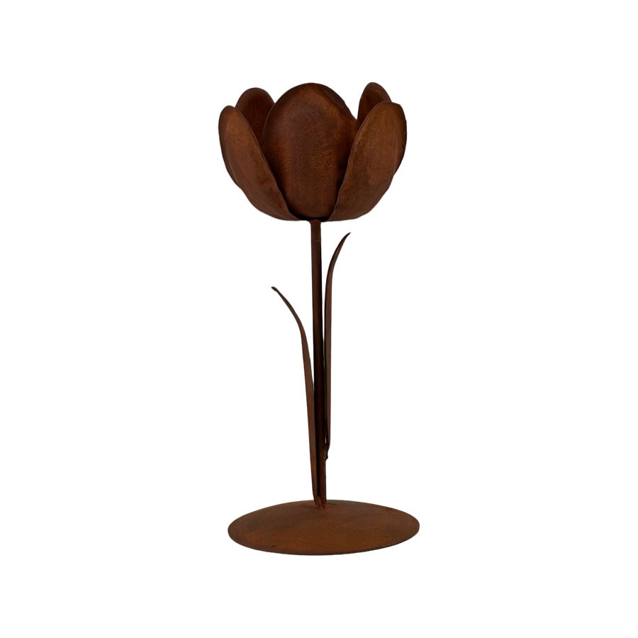 CANDLE HOLDER RUST TULIP S
