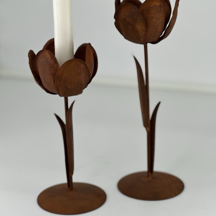 CANDLE HOLDER RUST TULIP S