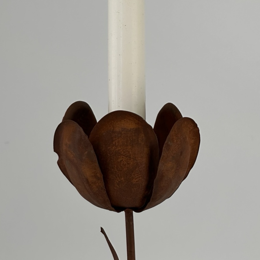 CANDLE HOLDER RUST TULIP S