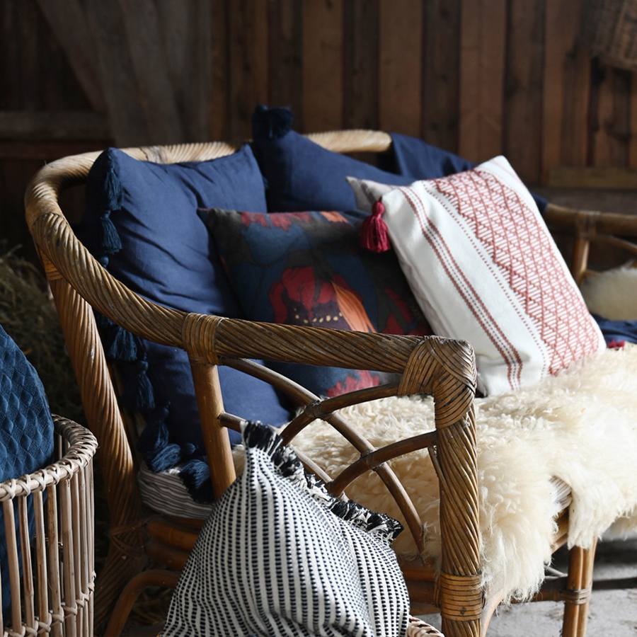 CUSHION COVER MYLLA NAVY LARGE