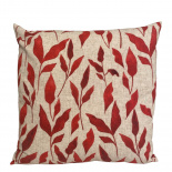 CUSHION COVER LEAFY RED
