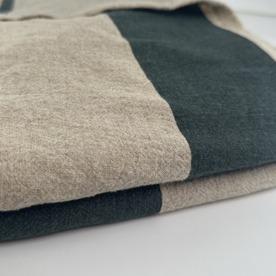 TABLE CLOTH FLO BLOCK STRIPE STEEL GREY