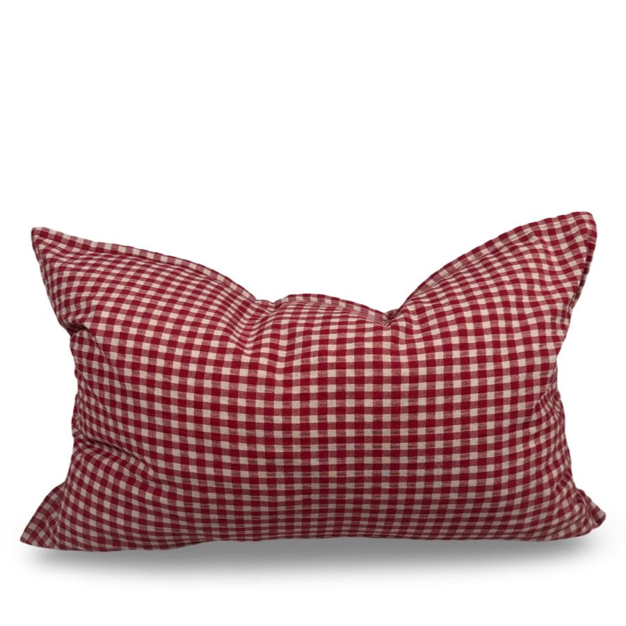 CUSHION COVER RED CHECKS