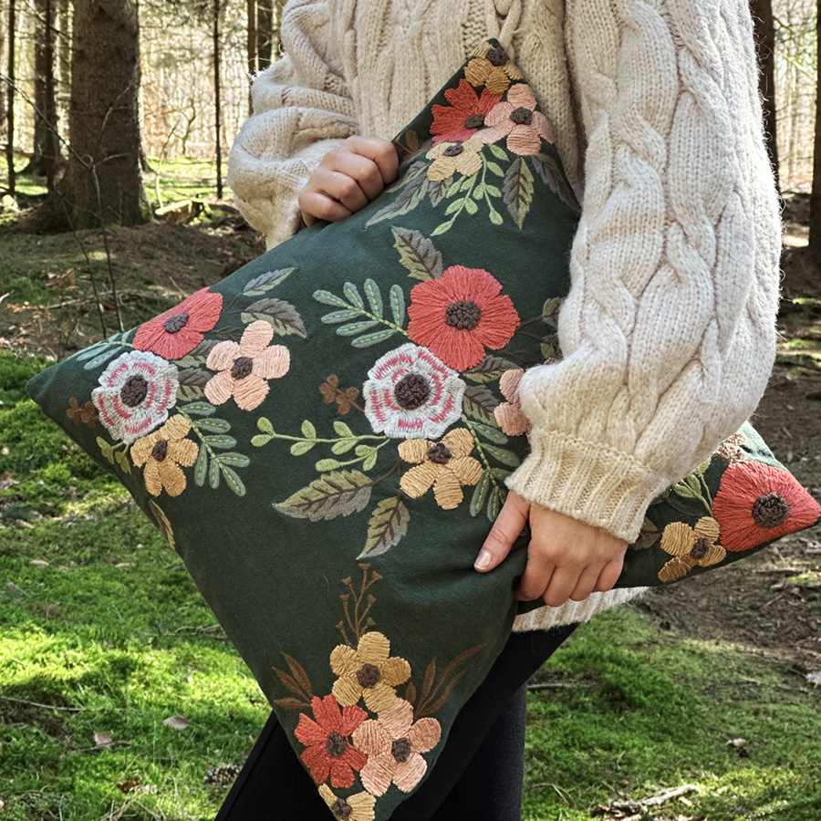 CUSHION COVER CORAL GREEN