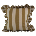 CUSHION COVER FLOUNCE MUSTARD BLOCK STRIPE CUSHION COVER FLOUNCE MUSTARD BLOCK STRIPE