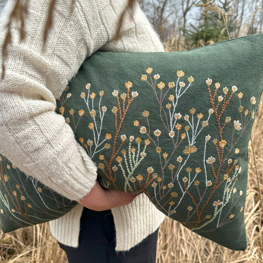 CUSHION COVER PANICULATA MOSS L