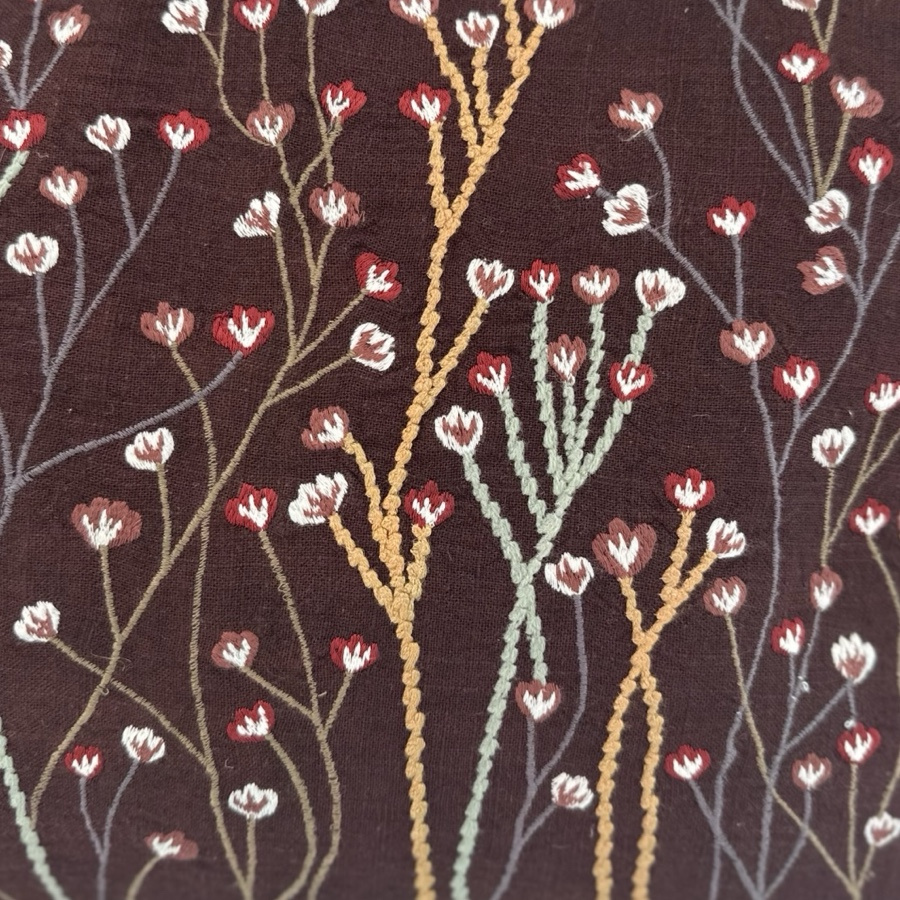 CUSHION COVER PANICULATA BURGUNDY L