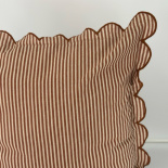 CUSHION COVER EDGE STRIPE RUST CUSHION COVER EDGE STRIPE RUST