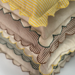 CUSHION COVER EDGE STRIPE RUST CUSHION COVER EDGE STRIPE RUST