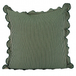 CUSHION COVER SCALLOP STRIPE GREEN CUSHION COVER SCALLOP STRIPE GREEN