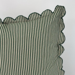 CUSHION COVER SCALLOP STRIPE GREEN CUSHION COVER SCALLOP STRIPE GREEN