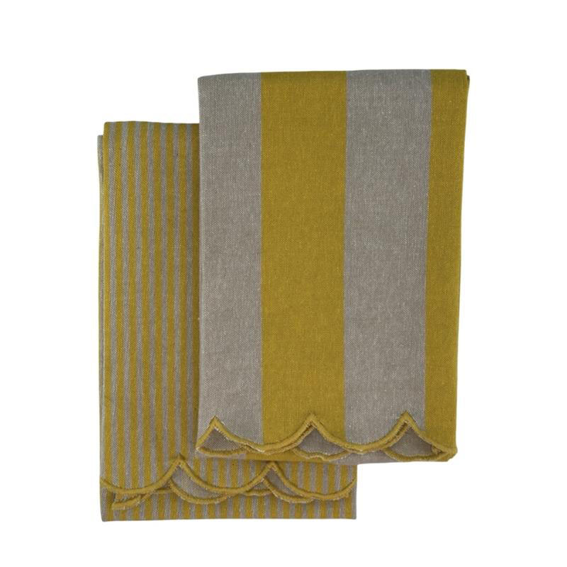 KITCHEN TOWEL SCALLOP YELLOW 2ass