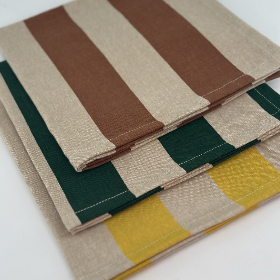 NAPKIN BLOCK STRIPE RUST