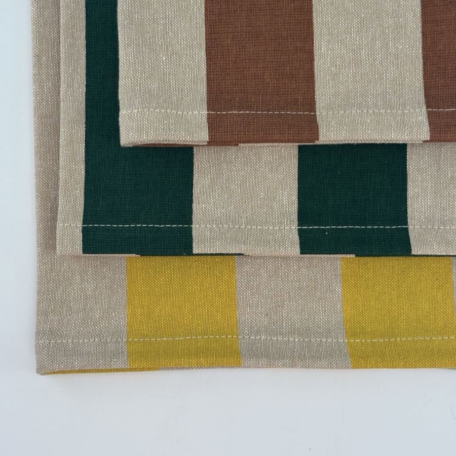 NAPKIN BLOCK STRIPE GREEN