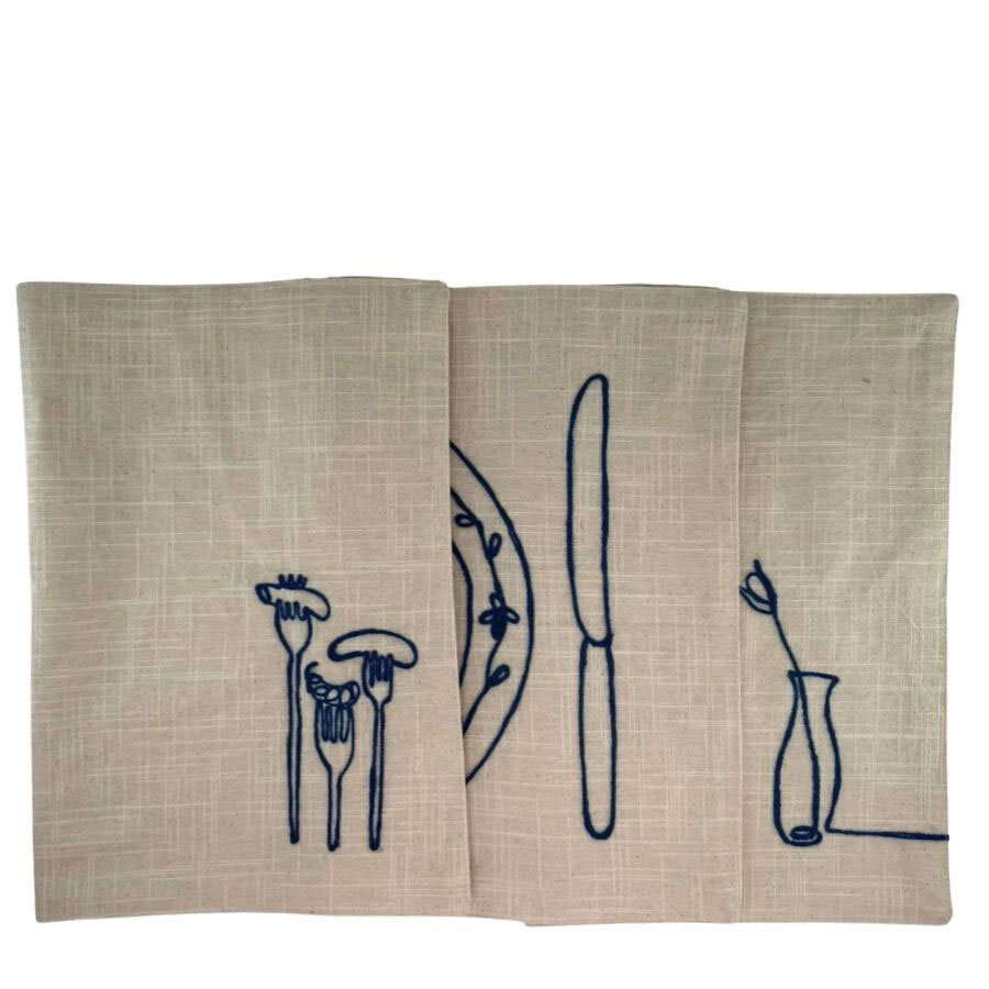 PLACEMAT OUTLINE BLUE 3 ass